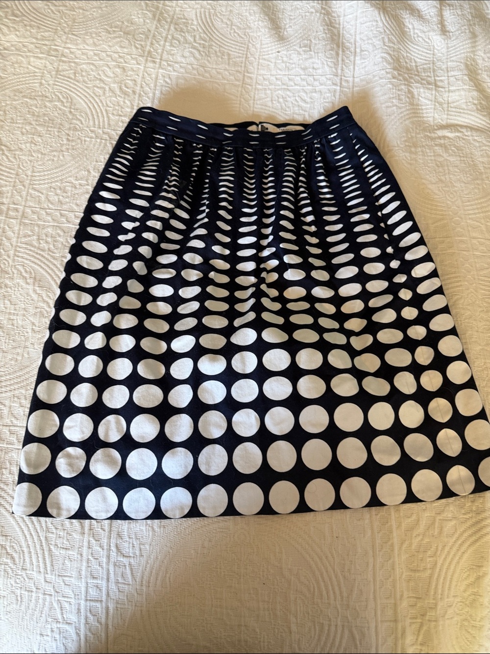 Midnight blue and White Polka Dot A-Line Skirt